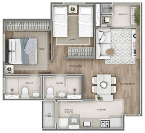 Imagem Apartamento com 2 Quartos à Venda, 52 m² em Paraíso Do Morumbi - São Paulo