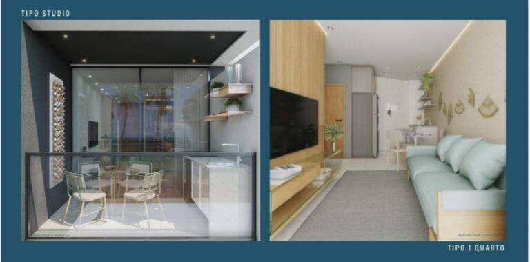 Apartamento com 2 Quartos à Venda, 26 m² em Carneiros - Tamandaré