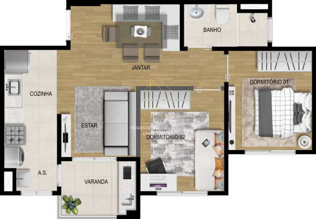 Imagem Apartamento com 2 Quartos à Venda, 53 m² em Medeiros - Jundiaí Imagem Apartamento com 2 Quartos à Venda, 53 m² em Medeiros - Jundiaí
