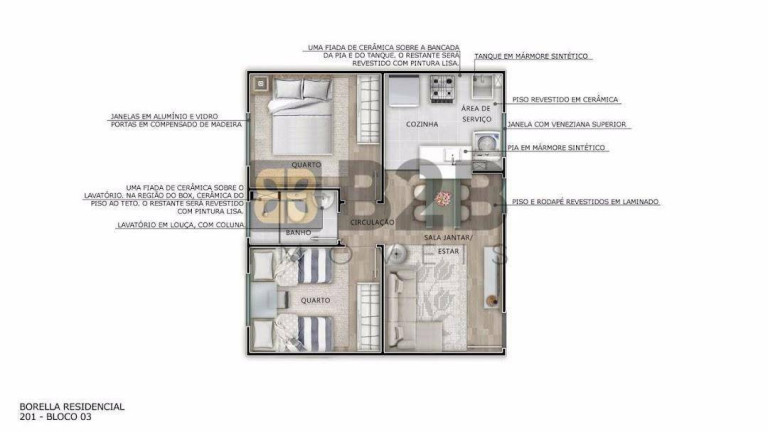 Imagem Apartamento com 2 Quartos à Venda, 39 m² em Jardim Vitória - Bauru Imagem Apartamento com 2 Quartos à Venda, 39 m² em Jardim Vitória - Bauru