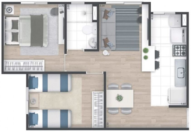 Imagem Apartamento com 2 Quartos à Venda, 42 m² em Vila Perracini - Poá
