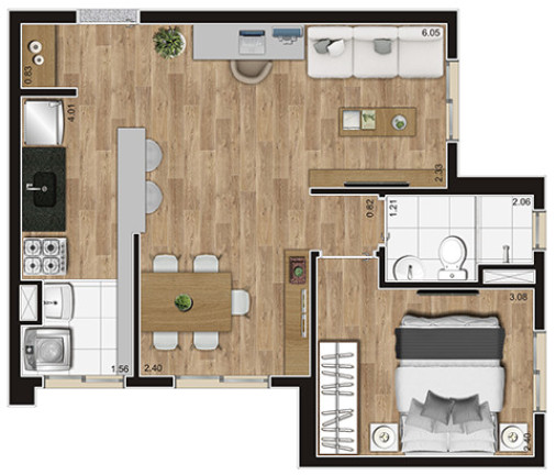 Imagem Apartamento com 2 Quartos à Venda, 41 m² em Parque Arariba - São Paulo