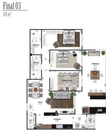 Imagem Apartamento com 3 Quartos à Venda, 118 m² em Guilhermina - Praia Grande