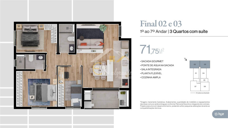 Imagem Apartamento com 3 Quartos à Venda, 71 m² em Bacacheri - Curitiba Imagem Apartamento com 3 Quartos à Venda, 71 m² em Bacacheri - Curitiba
