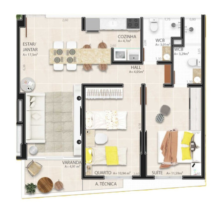 Imagem Apartamento com 2 Quartos à Venda, 56 m² em Jardim Oceania - João Pessoa Imagem Apartamento com 2 Quartos à Venda, 56 m² em Jardim Oceania - João Pessoa