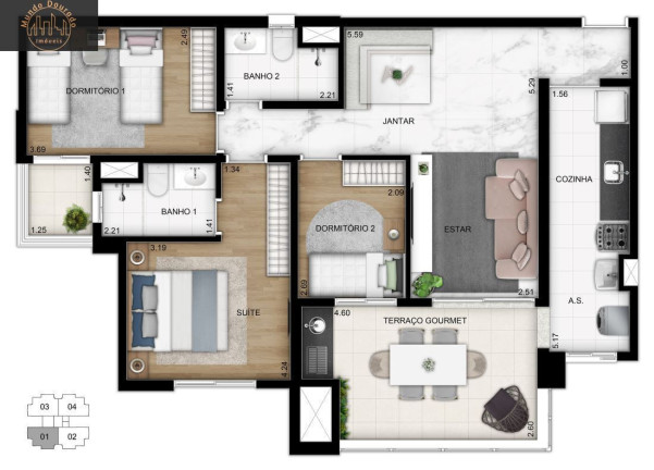 Imagem Apartamento com 3 Quartos à Venda, 87 m² em Vila Bastos - Santo André