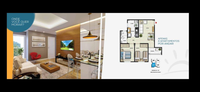 Imagem Apartamento com 2 Quartos à Venda, 49 m² em Pimenteiras - Teresópolis