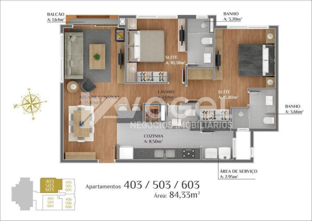 Imagem Apartamento com 2 Quartos à Venda, 74 m² em Centro - Gramado