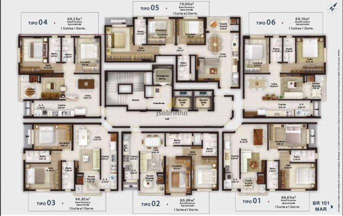 Imagem Apartamento com 2 Quartos à Venda, 67 m² em Jardim Praia Mar - Itapema