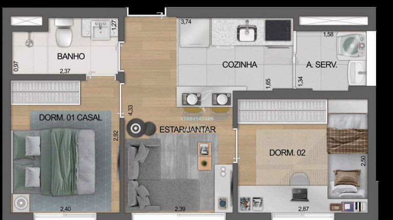 Imagem Apartamento com 2 Quartos à Venda, 39 m² em Moema - São Paulo