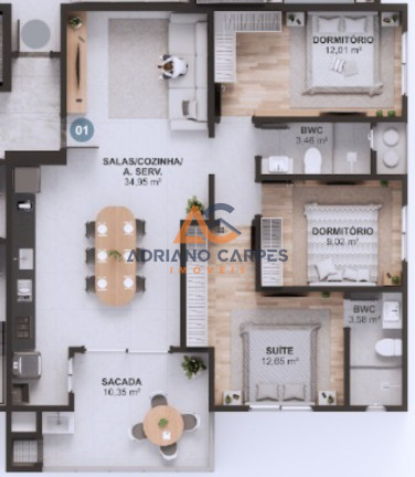Imagem Imóvel com 3 Quartos à Venda, 118 m² em Centro - Navegantes Imagem Imóvel com 3 Quartos à Venda, 118 m² em Centro - Navegantes