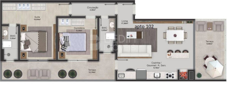 Imagem Apartamento com 2 Quartos à Venda, 71 m² em Nações - Balneário Camboriú