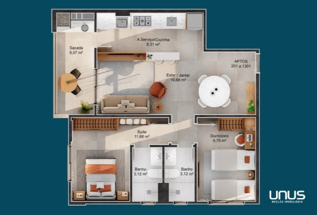 Imagem Apartamento com 2 Quartos à Venda, 123 m² em Barreiros - São José Imagem Apartamento com 2 Quartos à Venda, 123 m² em Barreiros - São José
