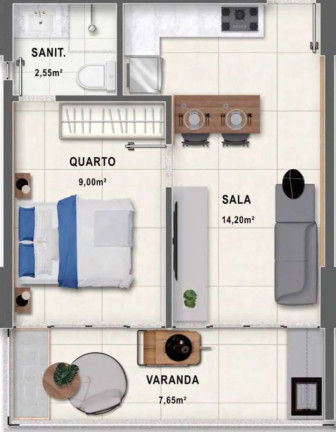 Imagem Studio com 1 Quarto à Venda, 38 m² em Jaguaribe - Salvador