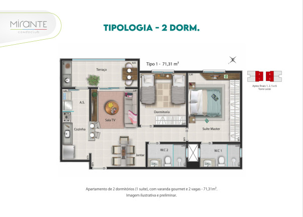 Imagem Imóvel com 2 Quartos à Venda, 71 m² em Bonfim Paulista - Mirante Condo Clube - Ribeirão Preto Imagem Imóvel com 2 Quartos à Venda, 71 m² em Bonfim Paulista - Mirante Condo Clube - Ribeirão Preto