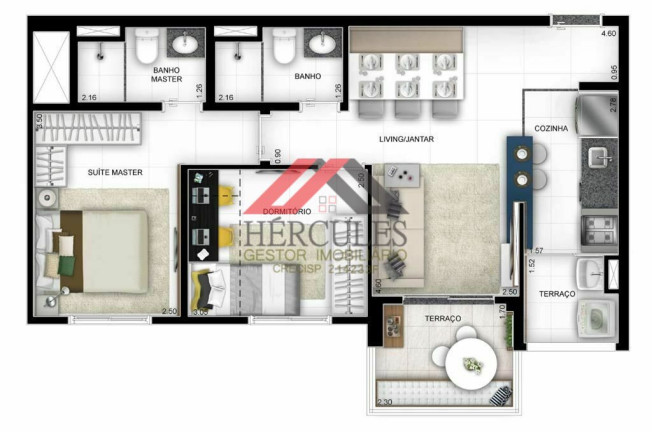 Imagem Apartamento com 2 Quartos à Venda, 58 m² em água Branca - São Paulo