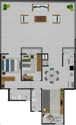 Apartamento com 2 Quartos à Venda, 116 m² em Areias - São José