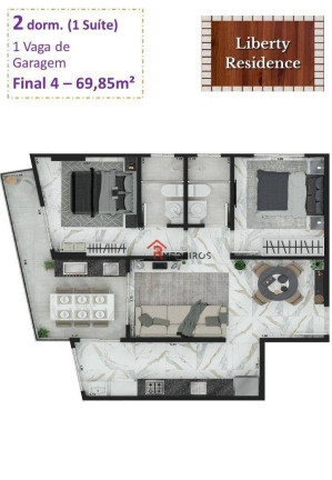 Apartamento com 2 Quartos à Venda, 69 m² em Aviação - Praia Grande