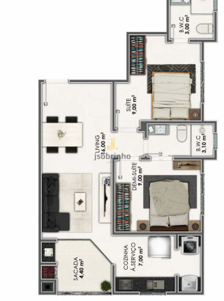 Apartamento com 2 Quartos à Venda, 61 m² em Morretes - Itapema