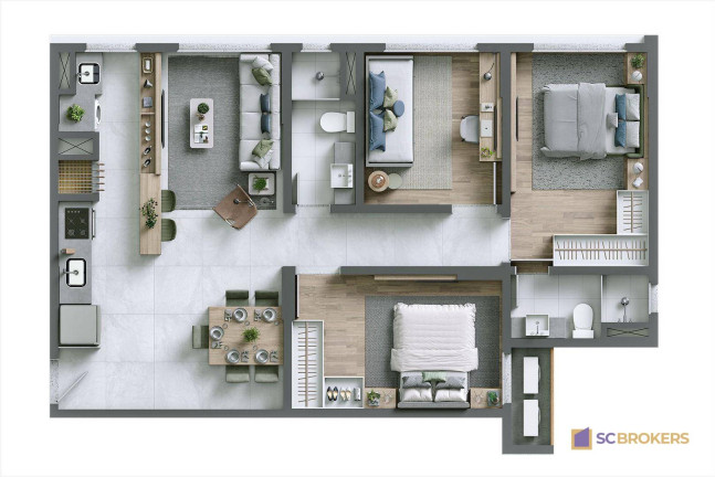 Imagem Apartamento com 3 Quartos à Venda, 77 m² em São João - Itajaí