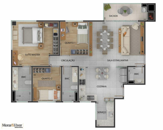 Imagem Apartamento com 3 Quartos à Venda, 103 m² em Centro - São José Dos Pinhais