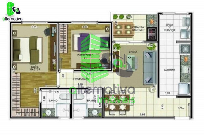 Imagem Apartamento com 2 Quartos à Venda, 65 m² em Jardim Santa Clara - Taubaté