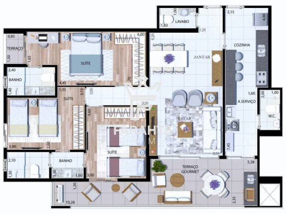 Imagem Apartamento com 3 Quartos à Venda, 110 m² em Embaré - Santos Imagem Apartamento com 3 Quartos à Venda, 110 m² em Embaré - Santos
