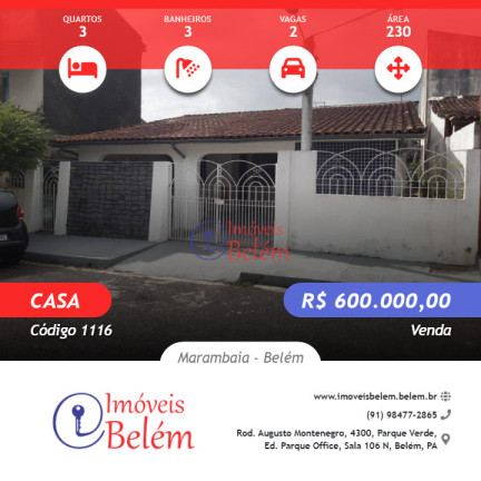 Imagem Casa com 3 Quartos à Venda, 230 m² em Marambaia - Belém Imagem Casa com 3 Quartos à Venda, 230 m² em Marambaia - Belém