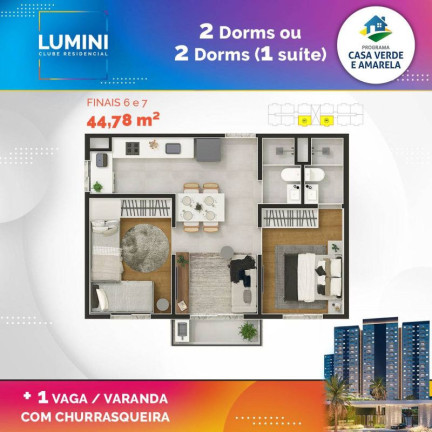 Imagem Apartamento com 2 Quartos à Venda, 40 m² em Vila Sul Americana - Carapicuíba