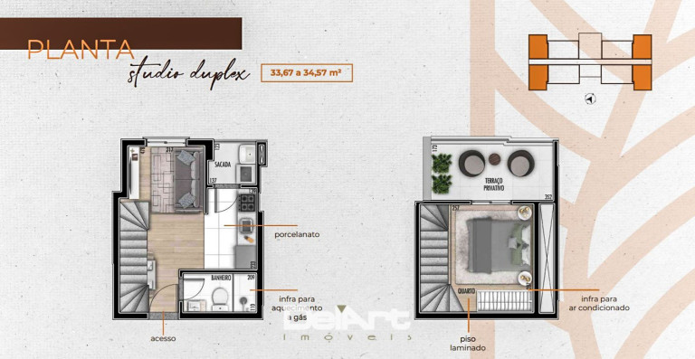 Imagem Apartamento com 2 Quartos à Venda, 48 m² em Bairro Alto - Curitiba