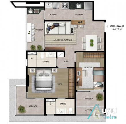 Imagem Apartamento com 2 Quartos à Venda, 64 m² em Santa Lúcia - Vitória