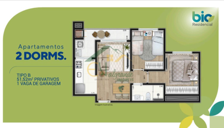 Imagem Apartamento com 2 Quartos à Venda, 52 m² em Xaxim - Curitiba Imagem Apartamento com 2 Quartos à Venda, 52 m² em Xaxim - Curitiba