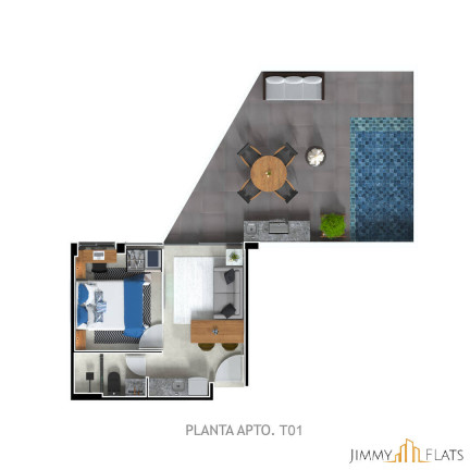 Imagem Apartamento com 1 Quarto à Venda, 25 m² em Centro, Porto De Galinhas - Ipojuca