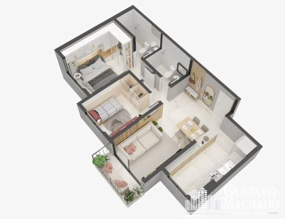 Imagem Imóvel com 2 Quartos à Venda, 43 m² em São Luís - Volta Redonda Imagem Imóvel com 2 Quartos à Venda, 43 m² em São Luís - Volta Redonda
