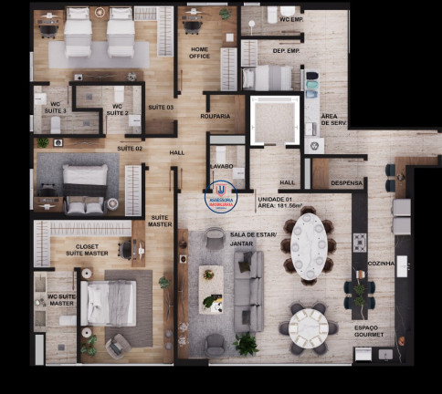 Imagem Apartamento com 3 Quartos para Alugar ou Temporada, 181 m² em Tirol - Natal Imagem Apartamento com 3 Quartos para Alugar ou Temporada, 181 m² em Tirol - Natal