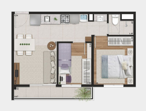 Imagem Apartamento com 2 Quartos à Venda, 38 m² em Parque Do Carmo - São Paulo