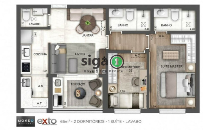 Imagem Apartamento com 2 Quartos à Venda, 65 m² em Morumbi - São Paulo Imagem Apartamento com 2 Quartos à Venda, 65 m² em Morumbi - São Paulo