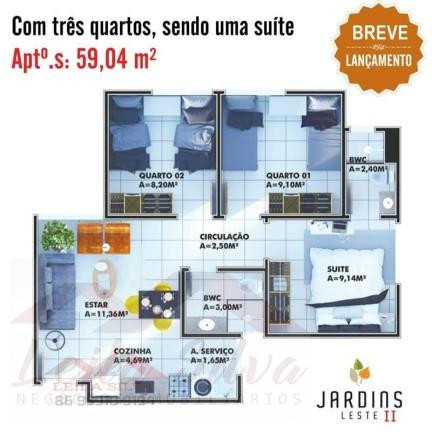 Apartamento com 3 Quartos à Venda,  em Vale Quem Tem - Teresina