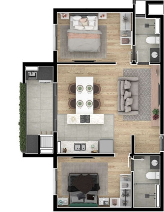Imagem Apartamento com 3 Quartos à Venda, 85 m² em Boa Vista - Curitiba