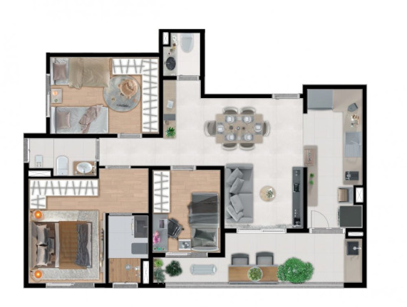Imagem Apartamento com 3 Quartos à Venda, 77 m² em Taboão - Bragança Paulista