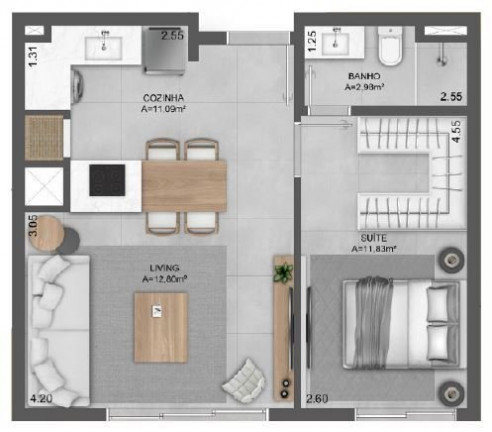 Imagem Apartamento com 2 Quartos à Venda, 47 m² em Mont Serrat - Porto Alegre