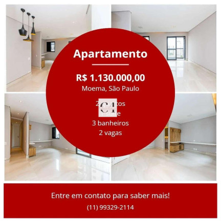 Apartamento com 2 Quartos à Venda, 90 m² em Moema - São Paulo