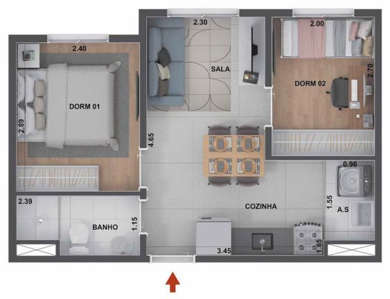 Foto do imóvel Apartamento com 2 Quartos à Venda, 38 m² em Santo Amaro - São Paulo