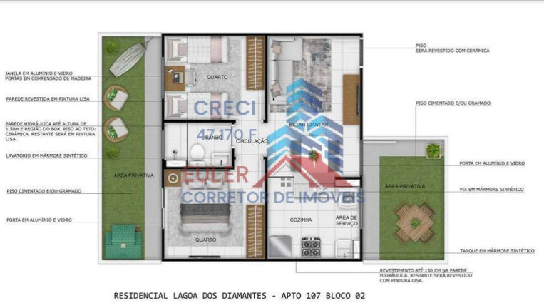 Imagem Apartamento com 2 Quartos à Venda, 47 m² em Lundcéia - Lagoa Santa
