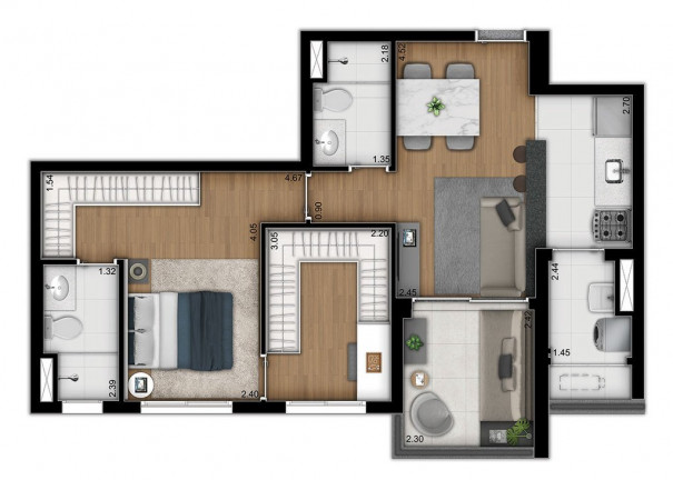 Imagem Apartamento com 2 Quartos à Venda, 64 m² em Vila Monte Alegre - São Paulo
