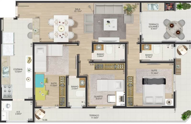 Imagem Apartamento com 3 Quartos à Venda, 116 m² em Boqueirão - Praia Grande Imagem Apartamento com 3 Quartos à Venda, 116 m² em Boqueirão - Praia Grande