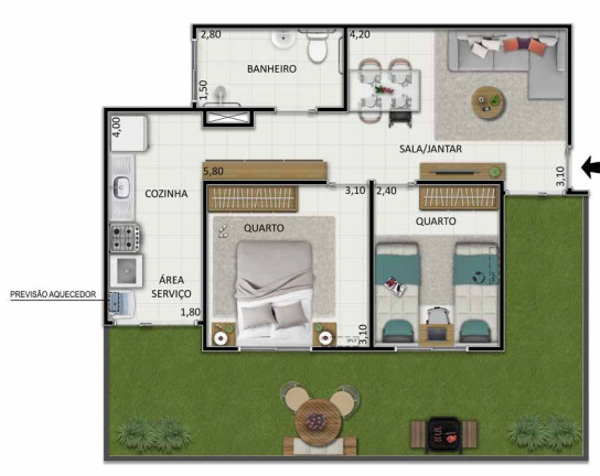 Imagem Imóvel com 2 Quartos à Venda, 42 m² em Santíssimo - Rio De Janeiro Imagem Imóvel com 2 Quartos à Venda, 42 m² em Santíssimo - Rio De Janeiro