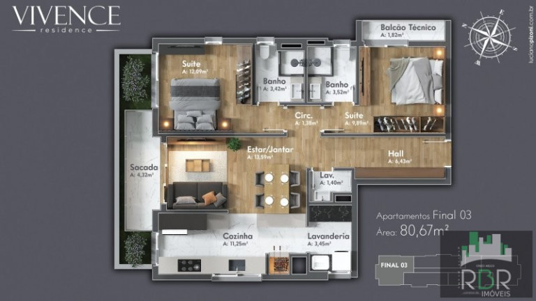 Imagem Apartamento com 2 Quartos à Venda, 81 m² em Região Das Hortênsias