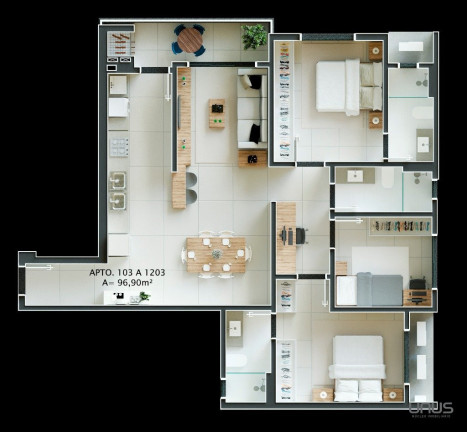 Imagem Cobertura com 3 Quartos à Venda, 270 m² em Pedra Branca - Palhoça