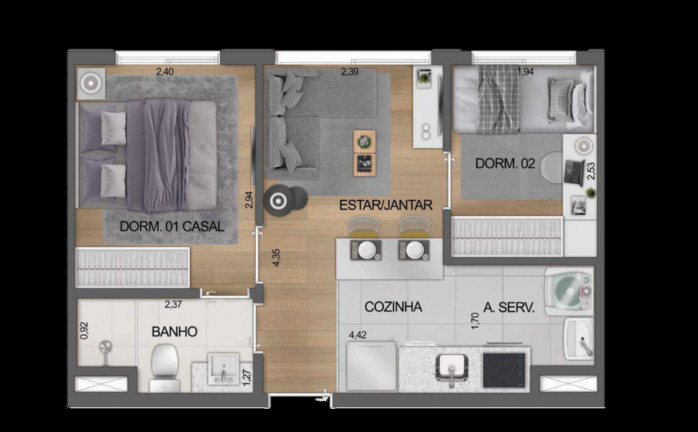 Imagem Imóvel com 2 Quartos à Venda, 33 m² em Moema - São Paulo